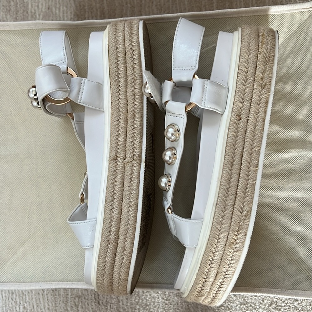 Platform Shoe With Pearls Wore Only Once - image 3